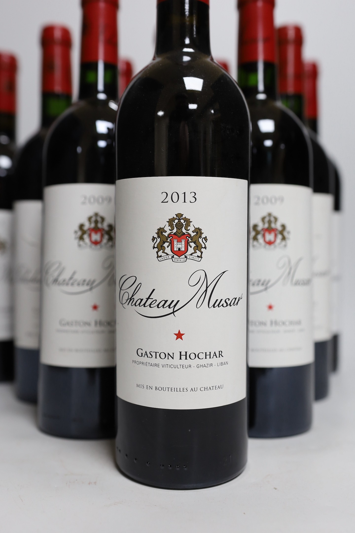 10 bottles of wine - 5 bottles of Chateau Musar 2013, 3 bottles of 2002 and 2 bottles of 2009